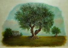 Quadro"Ulivo" Olio Su Tavola