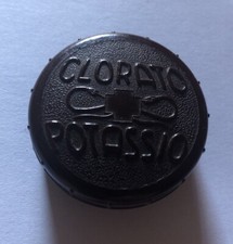 Scatolina tonda Clorato di potassio vintage diametro cm 3,5 Pari Al Nuovo