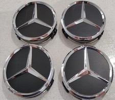 4 tappi coprimozzo 75mm per mercedes cerchi in lega a b c e cla clk gla cls ml e