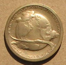 NOS 1952 STUDEBAKER 100° GETTONE ANNIVERSARIO BRONZO DORATO L@@K #BB315