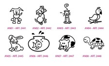 ADESIVI FAMILY Animali PERSONALIZZABILI PER AUTO, MOTO, CAMPER, PORTE, QUADERNI