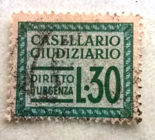 1945 REGNO SPLENDIDA MARCA da BOLLO GIUDIZIARIA CASELLARIO da  L.30 /USATA c.3