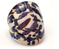 ANELLO IN STILE ETNICO MACULATO IN VETRO FUSO