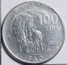 100 Lire 1979 FAO vache Italie