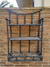 ETAGERE - BACHECA - LIBRERIA - MENSOLE DA MURO  IN FERRO E BAMBù