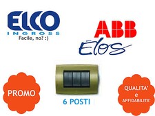 PLACCA SOFT METAL 6 POSTI COLORE VERDE FORESTA ABB ELOS