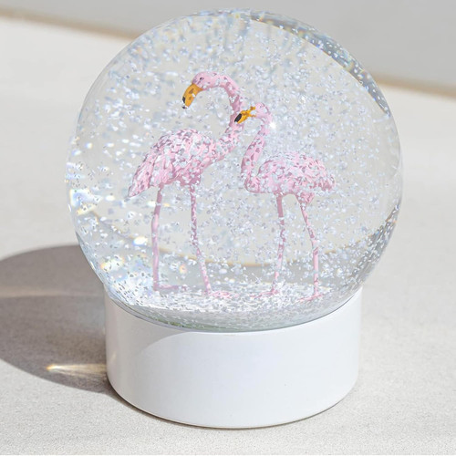 Sfera neve con fenicottero - di,