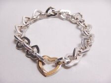 Bracciale Tiffany & Co a maglie di cuore in argento sterling 925 750 18 carat...
