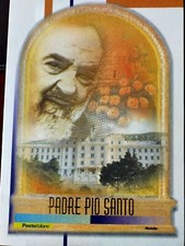 ITALIA: FOLDER PADRE PIO SANTO IN LAMINA D'ORO DEL 2002 AL VALORE FACCIALE!!!+++