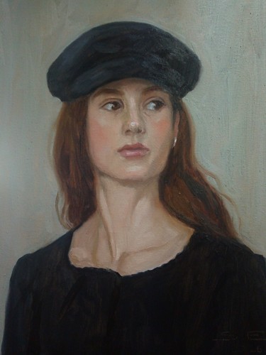 Ragazza con berretto quadro - ragazza,