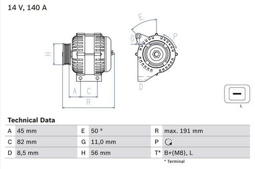 Alternatore bosch 986 042 - 0,