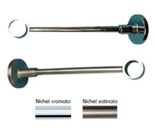 Supporto a parete singolo chiuso. Staffa in Nichel per bastone da Ø 20 mm tenda 