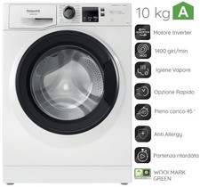 LAVATRICE 10 KG 1400 GR CLASSE A INVERTER VAPORE HOTPOINT NF1046WKIT