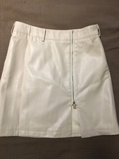 Beige Leather Miniskirt Size M