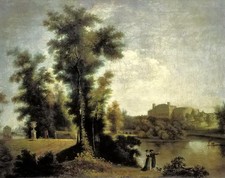 Dipinto olio Veduta del