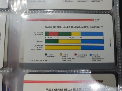 Scheda telefonica fasce orarie - fasce,