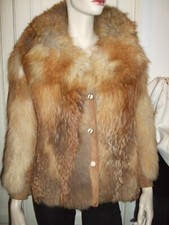 PELLICCIA FUR PELZ JACKE JACKET GIACCA VOLPE ROSSA FUCHS RED VINTAGE 