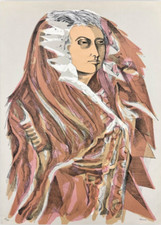 SAVERIO TERRUSO (1939-2003) Opera Litografia Figura Femminile  69,5 x 50,5 Rara