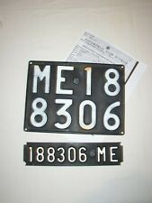 Coppia targhe epoca ME 188306 Messina 1973 Mini 1.000 Innocenti - con visura Pra
