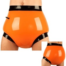 Mutandine lattice arancione ragazzi pantaloncini mutandine gonfiabili intimo fetish 0,4 mm BDSM