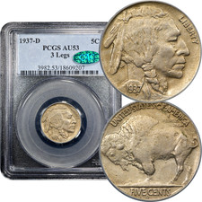 1937-D 3 Gambe Bufalo Nichel