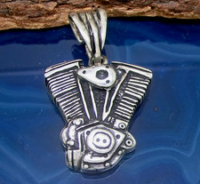 V2-Motore Massiccio Per Rimorchio In Argento Sterling 925 Biker Moto