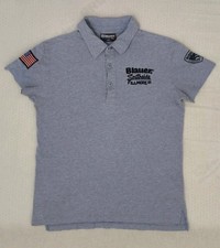 Blauer Polo Uomo Taglia M T-Shirt Maglietta  Maglia Cotone Tutta ricamata