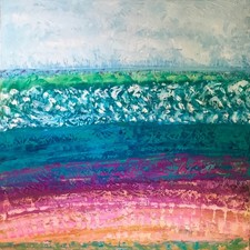 Quadro “paesaggio “dipinto a olio su tela 50 x 50 cm senza cornice