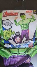 Hulk Costume Boys Large Marvel Avengers Halloween Superhero Suit Mask M 8-10