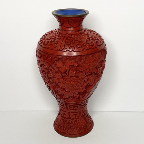 Vaso vintage cinese cinabro
