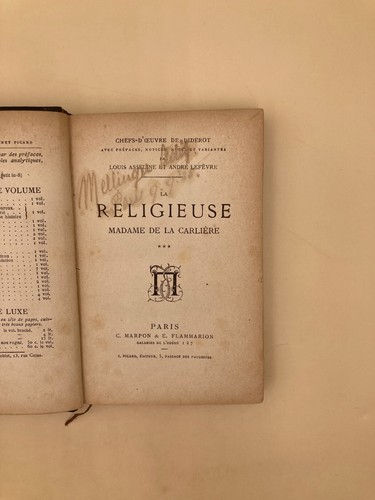 Diderot religieuse madame - diderot,