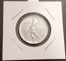 50 Lire 1964 Variante  Errore di Conio Asse ruotato di 330° Moneta Variante