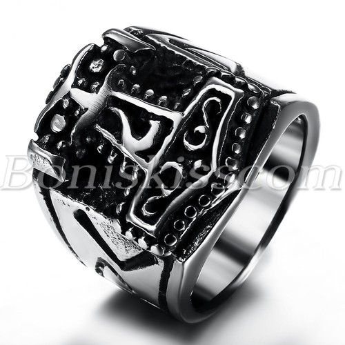 Anello vintage biker acciaio - vintage,