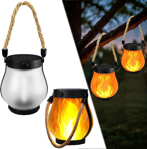 2pcs lanterna solare fiamma - lanterna,