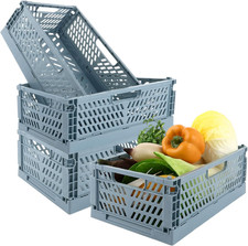 4 Scatole Pieghevoli in Plastica, per Armadi, Armadi, Cassetti, Impilabili, in P