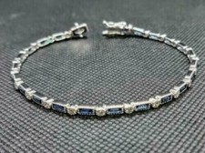 Bracciale Tennis Zaffiro Blu e