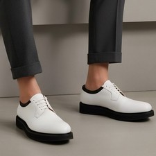 Scarpe Derby In Pelle Bianca