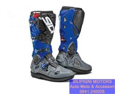 SIDI CROSSFIRE 3 SRS Grigio Blu Nero  Stivali Moto Off-road Cross Enduro
