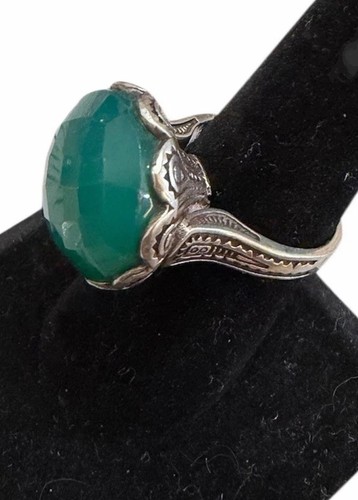 Anello vintage argento verde