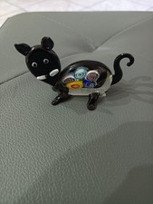 Gatto nero in vetro di Murano con Murrine