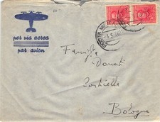8-67 LETTERA GUERRA AFRICA POSTA MILITARE 1 N 15  BOLOGNA 1936 COPPIA 75 ERITREA