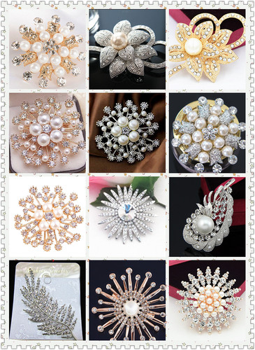 Spilla moda strass cristallo - ,