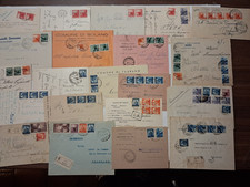 n. 21 affrancature di Repubblica con Interi postali, annulli meccanici, espressi