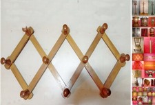 gr5- APPENDIABITI / ATTACCAPANNI A PARETE, estensibile, in legno, 10 ganci