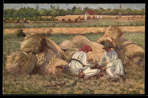 Cartolina artistica contadini