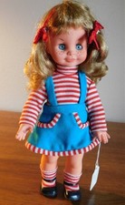 ITALOCREMONA Italia bambola occhi addormentati lentiggini denti mod TUTTO ORIGINALE 1969