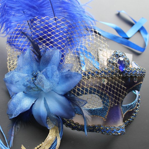 Maschera veneziana blu reale