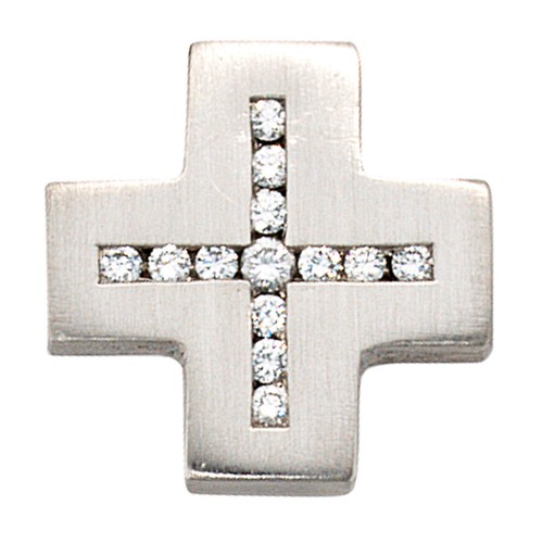 Ciondolo croce con diamanti - con,