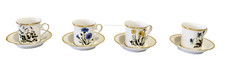 set 4 pregiate TAZZE tazzine e piattini floreale Eschenbach Bavaria porcellana