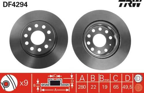 Set freni disco trw df4294 - set,